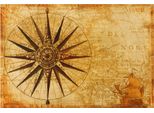 Tovaglietta Tessile Cloth Mappa Bussola Nave Marrone 45X30 Cm