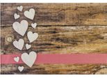 Tovaglietta Tessile Cloth Cuori In Tessuto Nastro In Legno Tavola 45X30 Cm