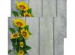 Tovagliette Tessili Cloth Girasoli Fiori Legno 2Pz 45X30 Cm