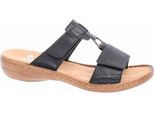 Rieker Mule Da Donna Con Chiusura A Velcro E Cinturino A T 60885, Misura:40 Eu, Colore:Nero