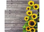 Tovagliette Tessili Cloth Girasoli Fiori Legno 2Pz 45X30 Cm