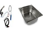 Lavello In Acciaio Inox 325X265X150 Mm Lavandino Da Campeggio + Pompa Per Rubinetto