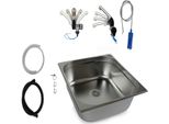 Lavello 12V In Acciaio Inox 354X325X150 Mm Lavello Da Campeggio + Pompa Per Rubinetto