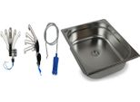Lavello In Acciaio Inox 325X265X100 Mm Lavello Da Campeggio + Rubinetto + Pompa