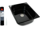 Lavello In Acciaio Inox Nero Lavandino Da Campeggio + Scarico T3 T4 T5 T6 Vito