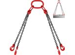 Brache A Catena In Acciaio G80 Mn 8 Mm X 1,5 M Con 4 Radici Di Catena Brache Per Gru Ganci A Forcella Grado (1,5 M Con Capacità Di Carico Di 5 T) Per Macchine, Fabbriche, Magazzini, Garage