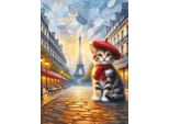 Puzzle D'arte - Puzzle Il Gatto Artista A Parigi - 260 Dielov
