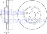 2X Disco Freno Delphi BG4777C Per Bmw 2 Active Tourer (F45) 2 Gran Tourer (F46)