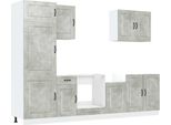 Syfax™ Set Mobili Da Cucina 7 Pz Kalmar Grigio Cemento In Truciolato