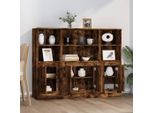 Vidaxl Tavole Alte 3 Pz. Materiale A Base Di Legno Di Quercia Affumicata