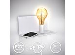 B.K.Licht, Lampada Da Parete Con Mensola, Interruttore Sul Cavo Di Alimentazione, Attacco Per Lampadina E27 Non Inclusa, Applique Retrò Per Camera, Lampada Da Muro Con 1 Punto Luce, Bianco Opaco