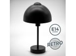 B.K.Licht Lampada Comodino, Attacco Per Lampadina E14 Max. 25 W Non Inclusa, Altezza 32Cm, Lampada Da Tavolo Con Interruttore Sul Cavo, Nero Opaco