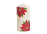Candela Natalizia Nohel Garden Candela Decorativa Fiori Di Natale D6X13Cm