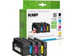 Kmp Druckerpatronen H166VX Schwarz, Cyan, Magenta, Gelb Kompatibel Zu Hp 953XL (3HZ52AE), 4Er-Set