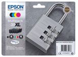 Epson Original 35XL Schloss Druckerpatronen 4Er Multipack Schwarz Cyan Magenta Gelb (C13T35964010)