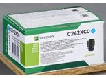 Lexmark Original Toner Cyan 3.500 Seiten (C242XC0) FüR C2425Dw, C2535Dw, Mc2425Adw, Mc2535Adwe, Mc2640Adwe