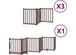 Vidaxl Cancelletto Per Cani A 15 Pezzi Con Porta Pieghevole Marrone 750 Cm Legno Di Pioppo