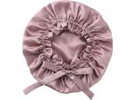 Inf Cuffia Da Notte Regolabile In Seta Per Capelli Lunghi, Cuffia 100% Seta Rosa