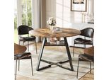 Tavolo Da Pranzo Rotondo Fortuna Lai Ø120 Cm In Stile Vintage - Tavolo Da Sala Da Pranzo Con Ripiano Portaoggetti, Piano In Legno E Robusta Struttura In Metallo, 4-6 Persone
