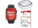 Displex 02130, Pellicola Protettiva, Smartwatch, Trasparente, Apple, Apple Watch 9/8/7 (45 Mm), Policarbonato (Pc), Vetro Temperato