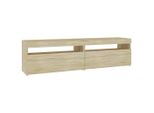 Syfax™ Mobili Porta Tv Con Luci Led 2 Pz Rovere Sonoma 75X35X40 Cm