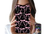 Custodia Per Huawei Y7 2019 - Nastro Nero E Rosa Con Fiocchi
