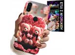 Custodia Per Huawei Y7 2019 - Rosa Orsetto Famiglia Cuore + Vetro
