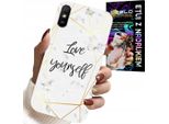 Custodia Per Xiaomi Redmi 9A - Marmo Bianco Con Cornice Dorata Ti Amo