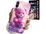 Custodia Per Xiaomi Redmi 9A - Dolce Orsetto Su Sfondo Rosa, Custodia + Vetro