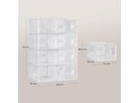 Scatole Per Scarpe - Set Di 8 Scatole Impilabili - Pieghevoli - Modulari - Plastica Pp - 25×18,5×35,5 Cm - Bianco
