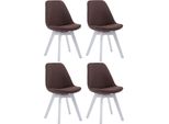 Clp Set Di 4 Sedie Visitatore Borneo V2 Con Rivestimento In Tessuto, Noce Grigio Scuro