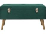 Vidaxl Panca Con Vano Portaoggetti 80 Cm In Velluto Verde