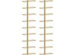 Portabottiglie Da Parete Per 9 Bottiglie 2 Pz. Ferro Dorato