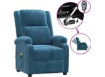 Syfax™ Poltrona Massaggiante Elettrica Blu In Velluto