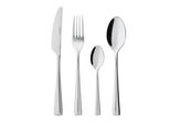 Set Di Posate 6 Persone 24 Pezzi Forchetta Coltello Cucchiaio Acciaio Inox Argento Ambition