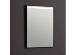 Specchio Bagno 50X70 Con Fascia Retroilluminata A Led Telaio Nero Opaco