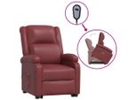 Vidaxl Poltrona Per Massaggi Con Ausilio Per L'assistenza In Piedi In Pelle Finta Rosso Vino