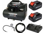 Compressore A Batteria 36 V, 6 Litri, 98 L/Min, 8 Bar (2 Batterie Da 3 Ah, Caricabatterie)