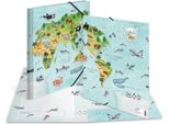 Herma 19593 Cartella Angolare Herma "Mappa Del Mondo Animale"", Cartone, Din A4"
