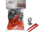 Sistema Di Livellamento Per Piastrelle Awtools Standard 1,5 Mm - 7-15 Mm - Clip 50 Pz. + Cuneo 50Pz.