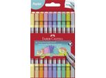 Faber Castell 151112 Penna Con Punta In Fibra Duo Pastel - 10 Colori Assortiti