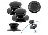 Manico Per Coperchio Di Pentola Kadax "Caserta"", Manico Per Coperchio Di Pentola In Plastica E Acciaio Inox, 3 Pezzi, Nero"