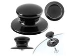 Manico Per Coperchio Di Pentola Kadax "Caserta"", Manico Per Coperchio Di Pentola In Plastica E Acciaio Inox, 1 Pezzo, Nero"