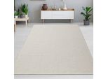 Tappeto Moderno In Lana Tinta Unita Intrecciata A Mano Color Crema Dimensioni - 200 X 290 Cm