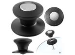 Manico Per Coperchio Di Pentola Kadax "Barletta"", Manico Per Coperchio Di Pentola In Plastica E Acciaio Inox, 1 Pezzo, Nero"
