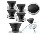 Manico Per Coperchio Di Pentola Kadax "Taranto"", Manico Per Coperchio Di Pentola In Plastica E Acciaio Inox, 4 Pezzi, Nero"