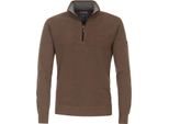 Redmond Casual Uomo Maglia Troyer Cerniera Comfort Cotone Marrone Xxl