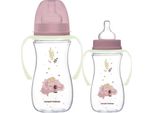 Canpol Babies Bottiglia Anticolica Con Collo Largo E Manici Luminosi, Sleepy Koala, 300 Ml - Lilla