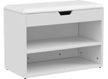 Sobuy Panca Porta Scarpe Armadietto Per Scarpe Panca Con Vano Portaoggetti - 2 Scomparti - Bianco