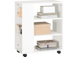 Sobuy Tavolo Per Stampante Su Rotelle Tavolino Laterale Carrello Laterale Carrello Portadocumenti - Bianco